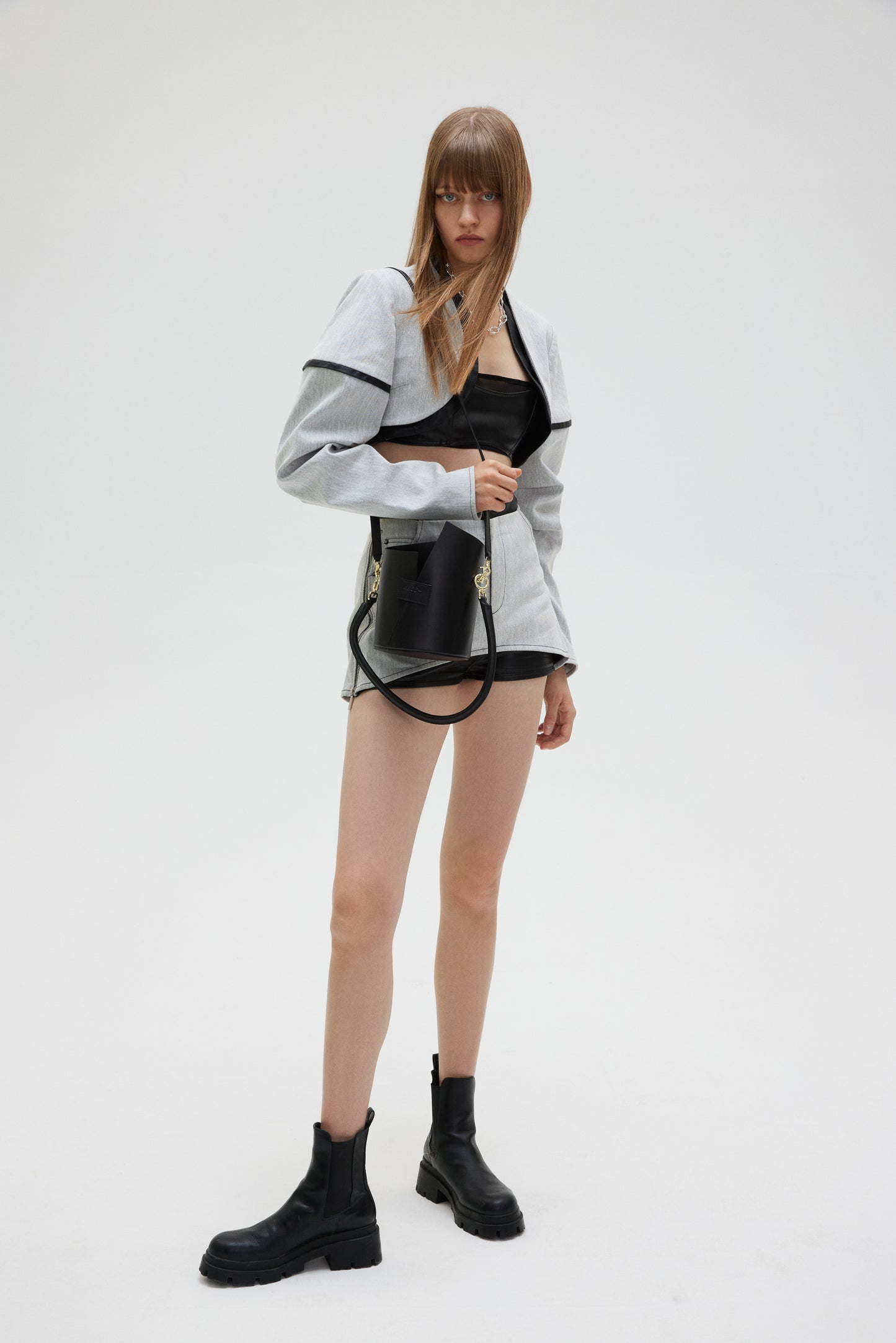 Curved Handle Birkie Bag in Black