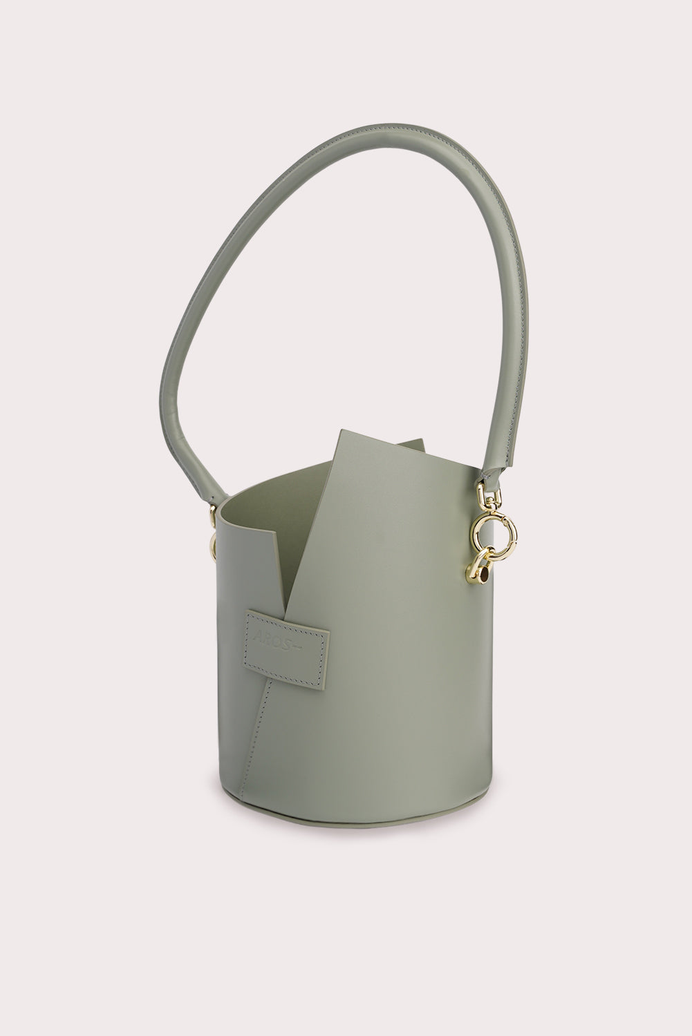 Curved Handle Birkie Bag in Matcha Green - Aros