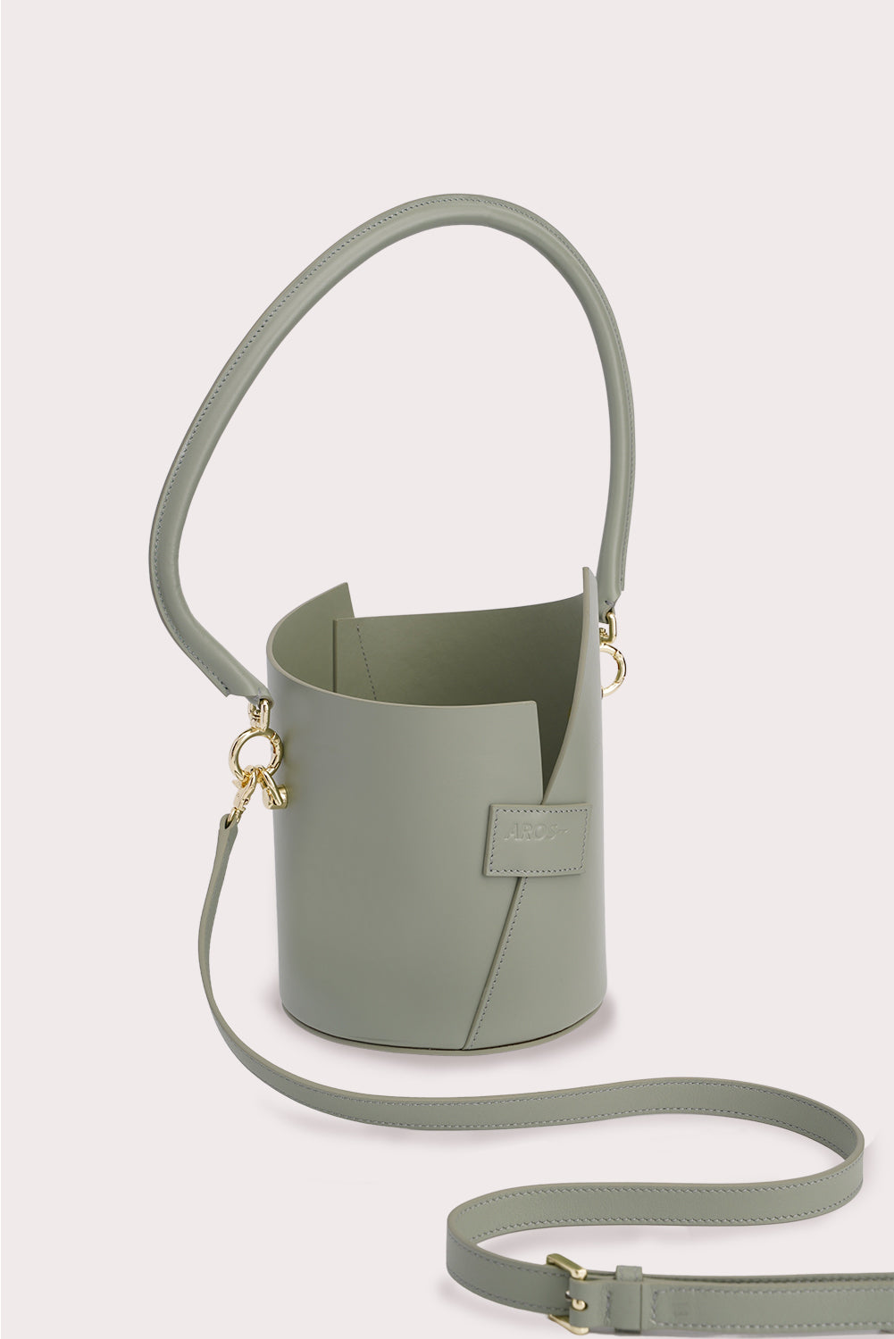 Curved Handle Birkie Bag in Matcha Green - Aros