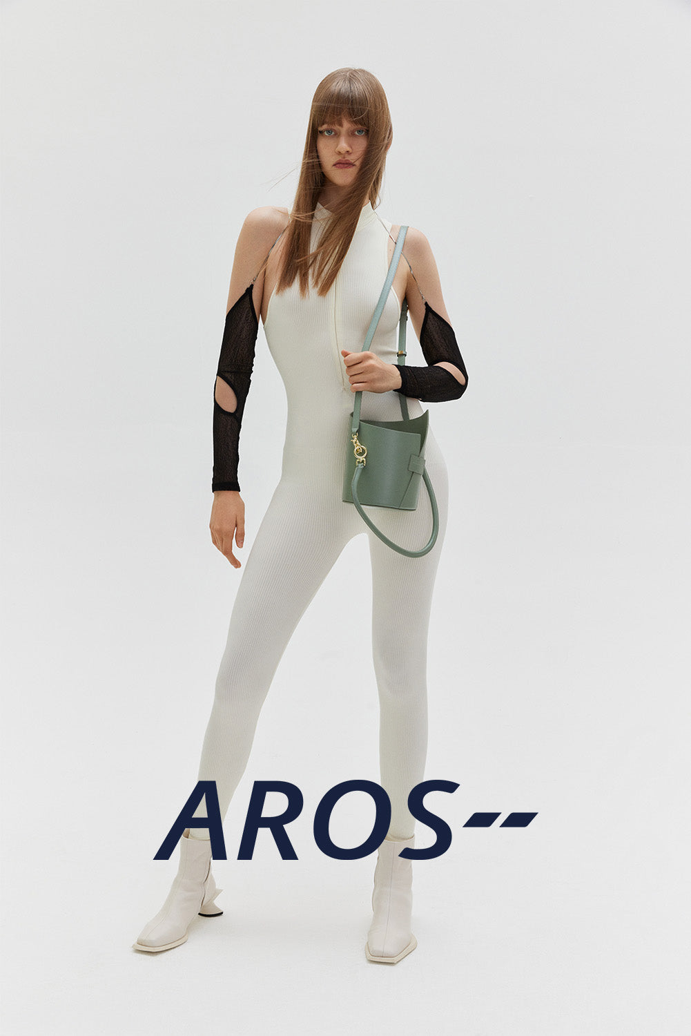 Curved Handle Birkie Bag in Matcha Green - Aros