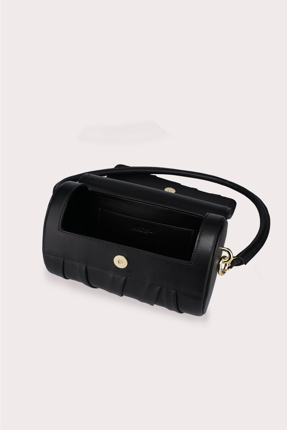 Curved Handle Dundee Bag in Black - Aros