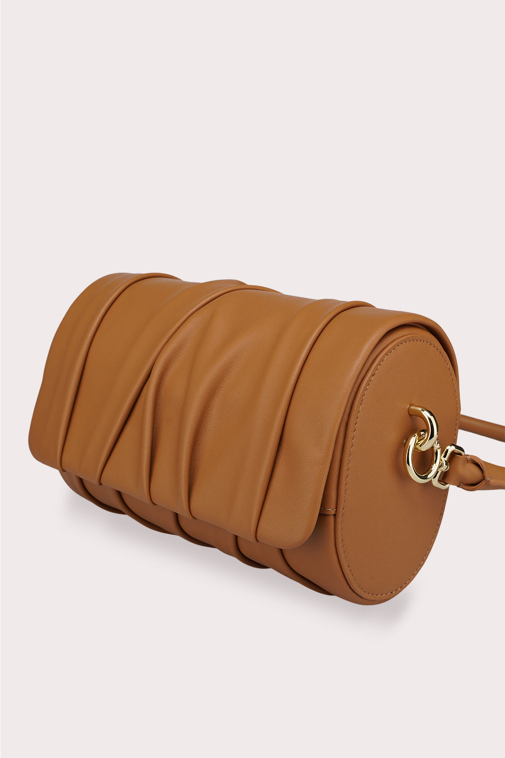 Curved Handle Dundee Bag in Caramel - Aros