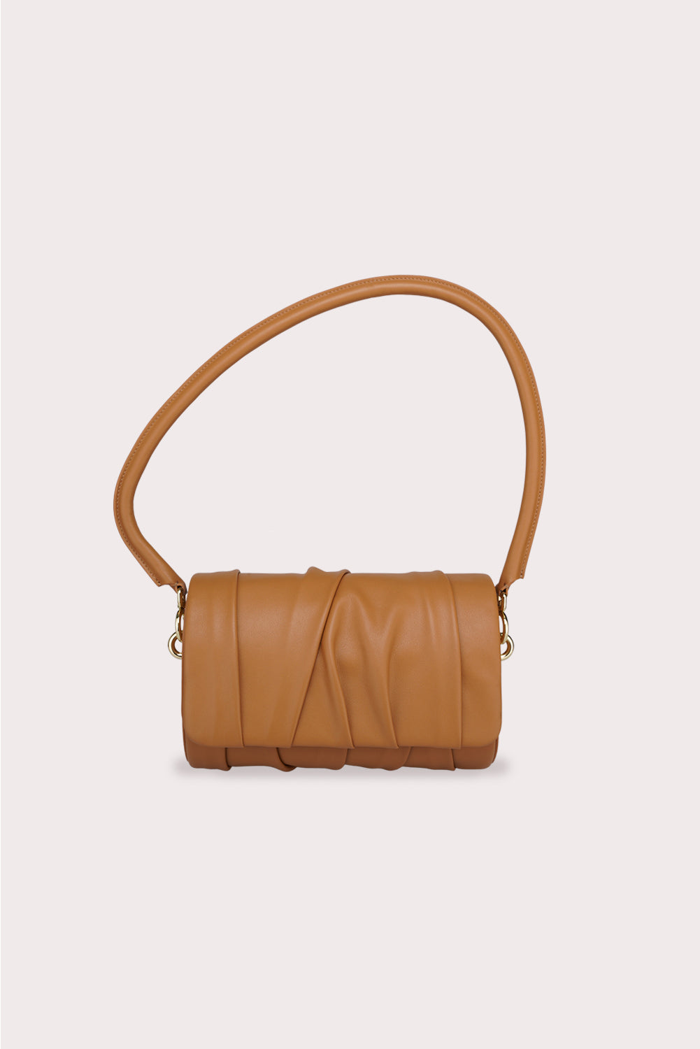Curved Handle Dundee Bag in Caramel - Aros