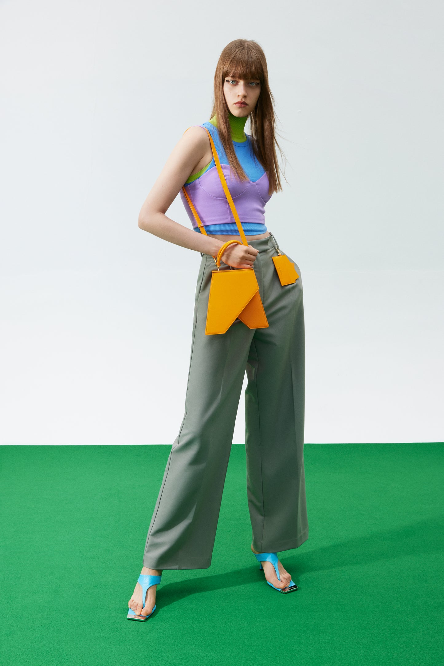 Trapezoid Tapo Bag in Mango Orange