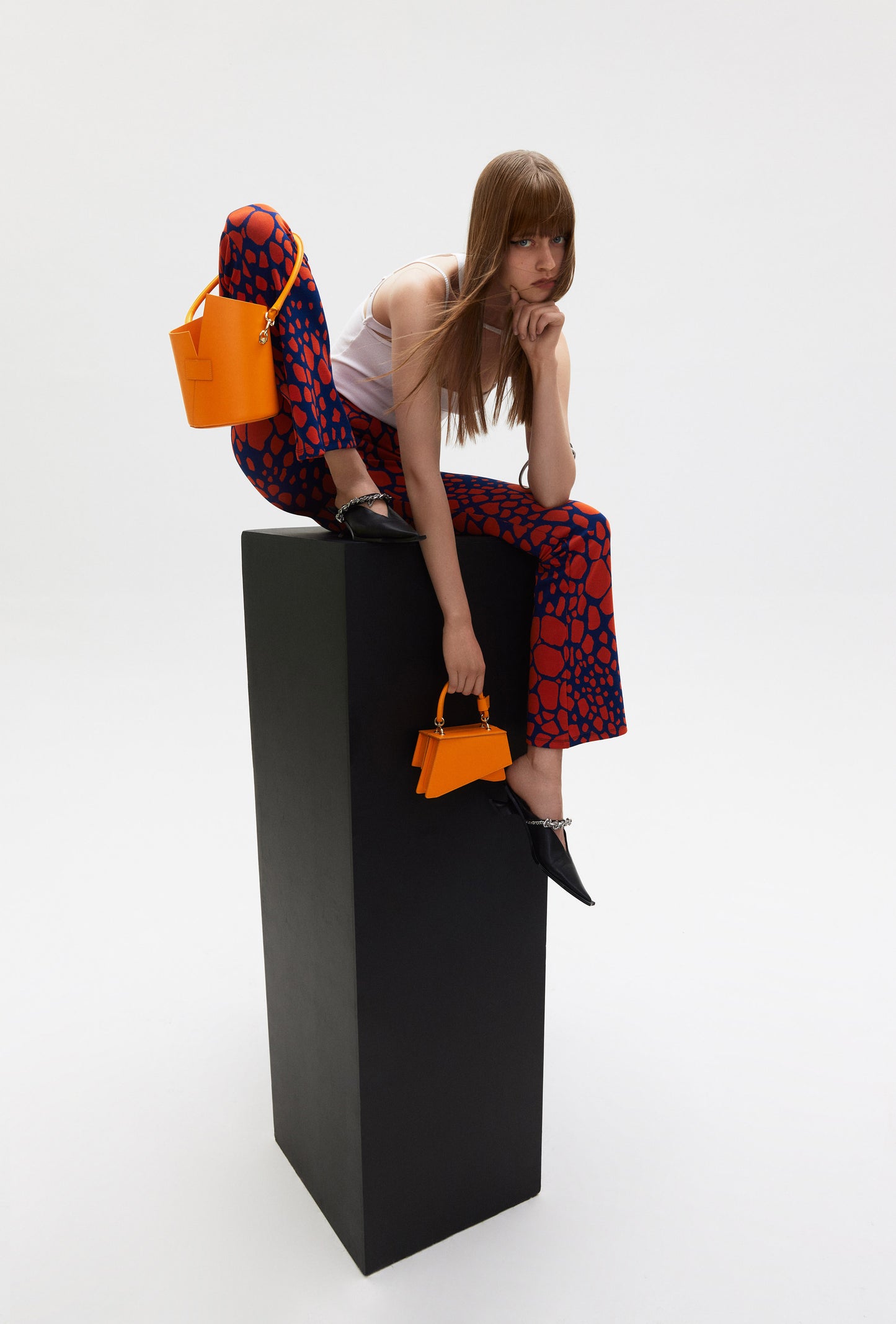 Curved Handle Birkie Bag in Orange