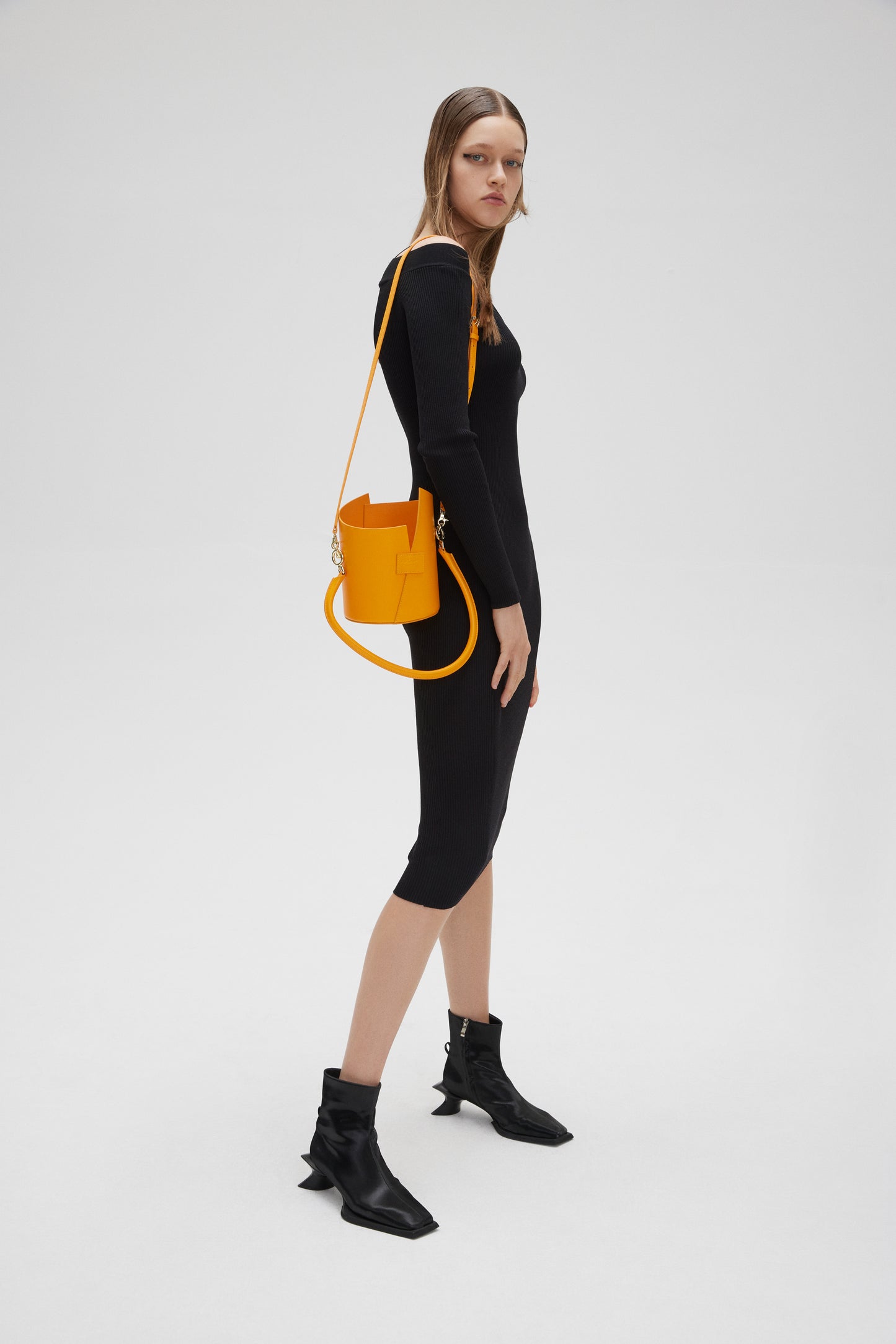 Curved Handle Birkie Bag in Orange