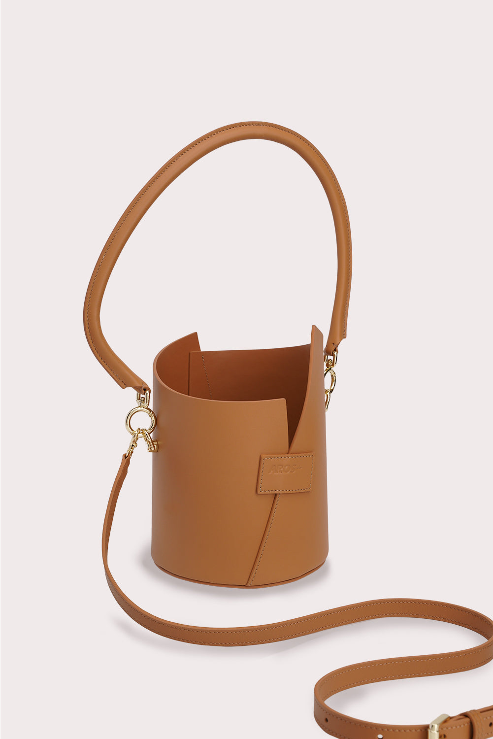 Curved Handle Birkie Bag in Caramel - Aros
