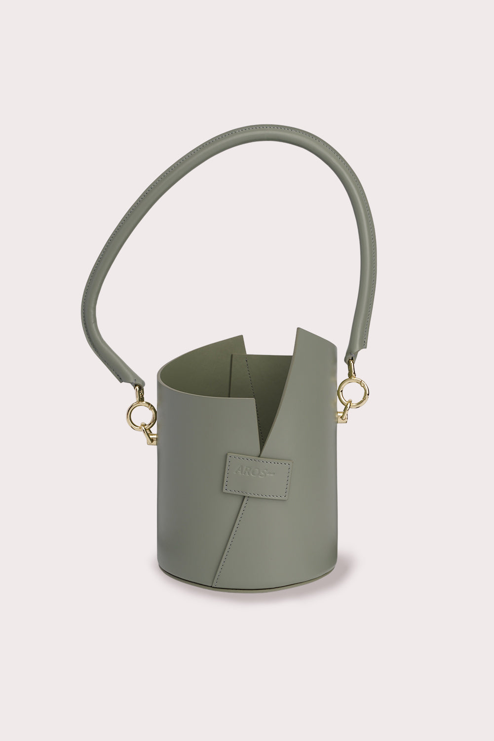 Curved Handle Birkie Bag in Matcha Green - Aros