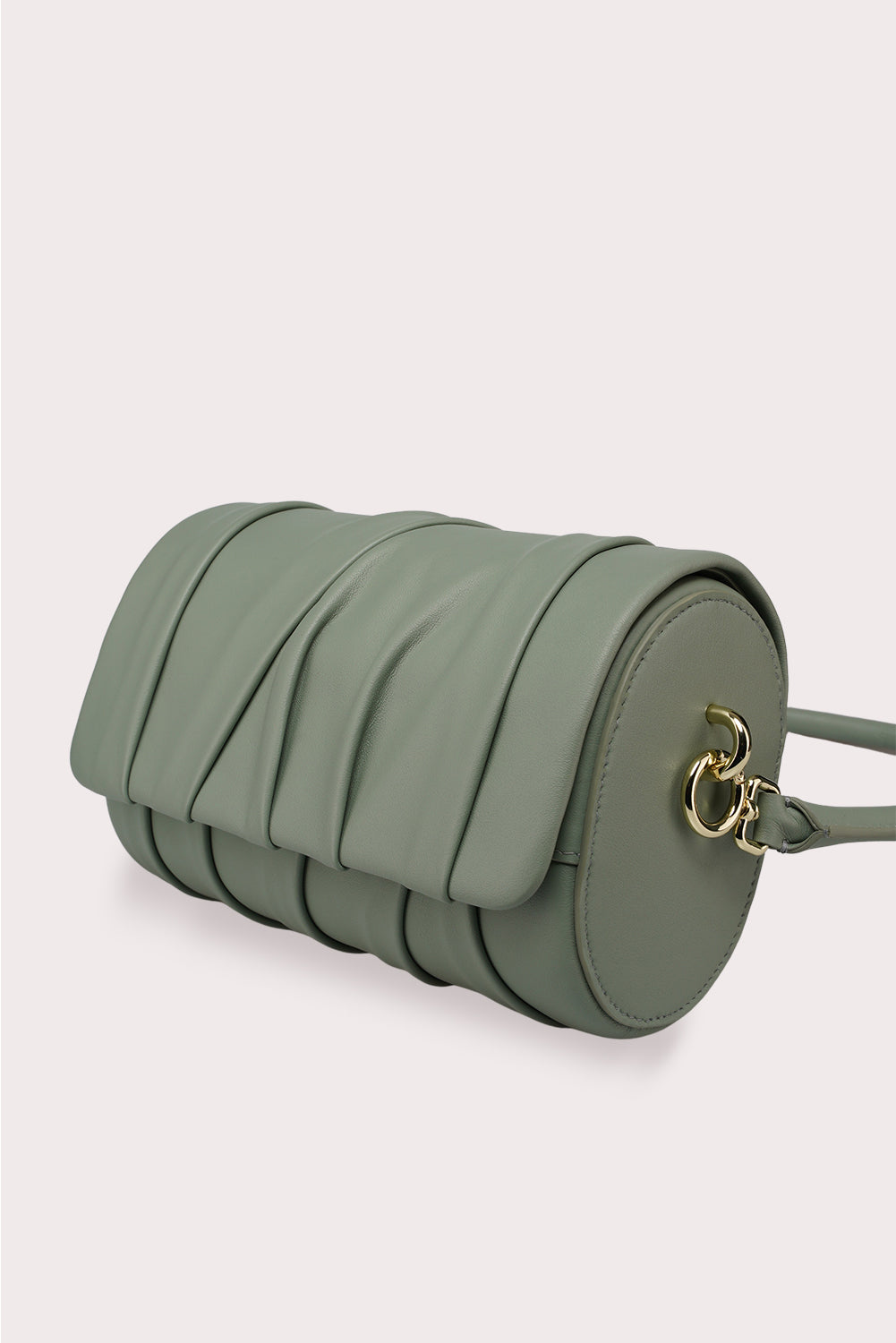 Curved Handle Dundee Bag in Matcha Green - Aros