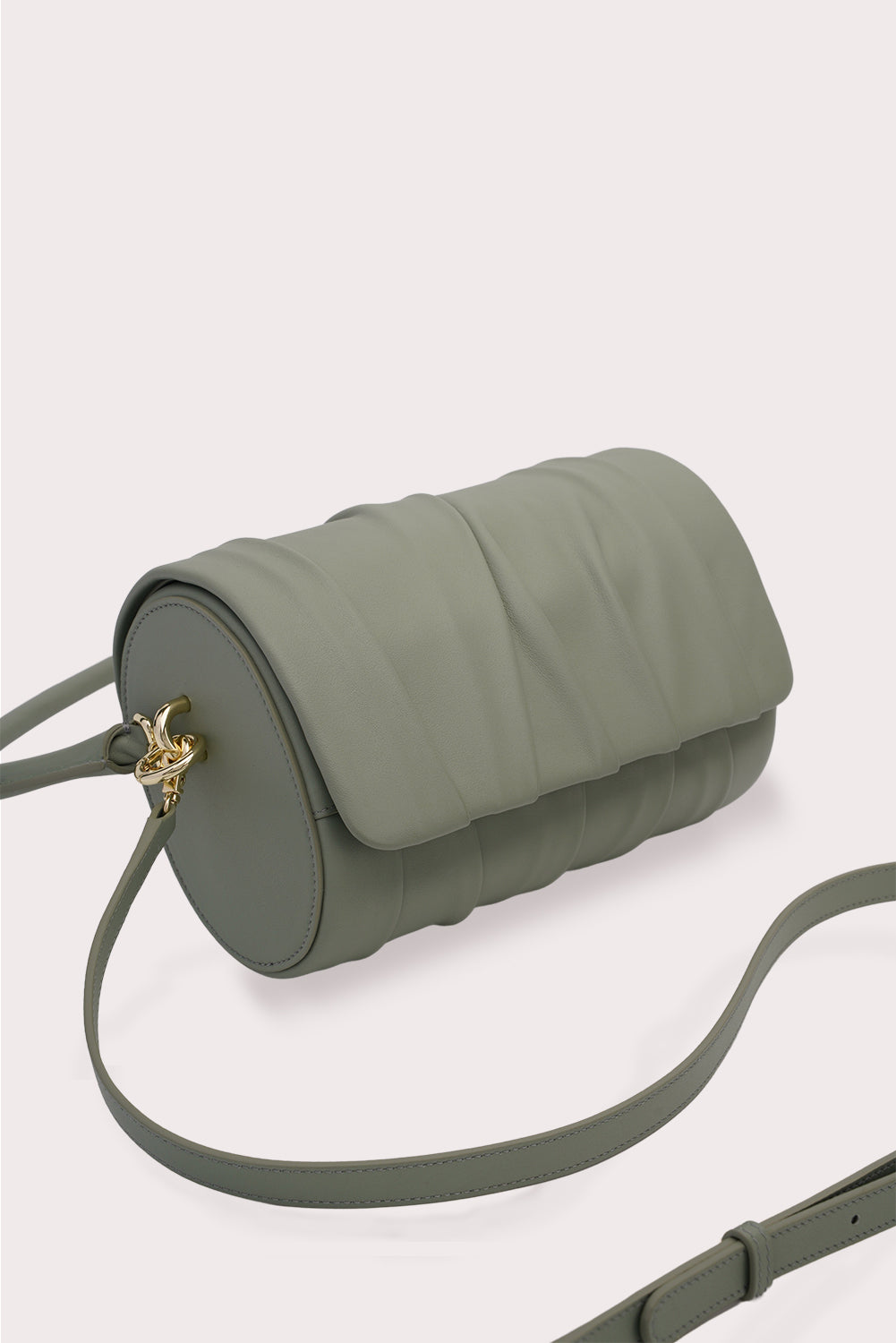 Curved Handle Dundee Bag in Matcha Green - Aros