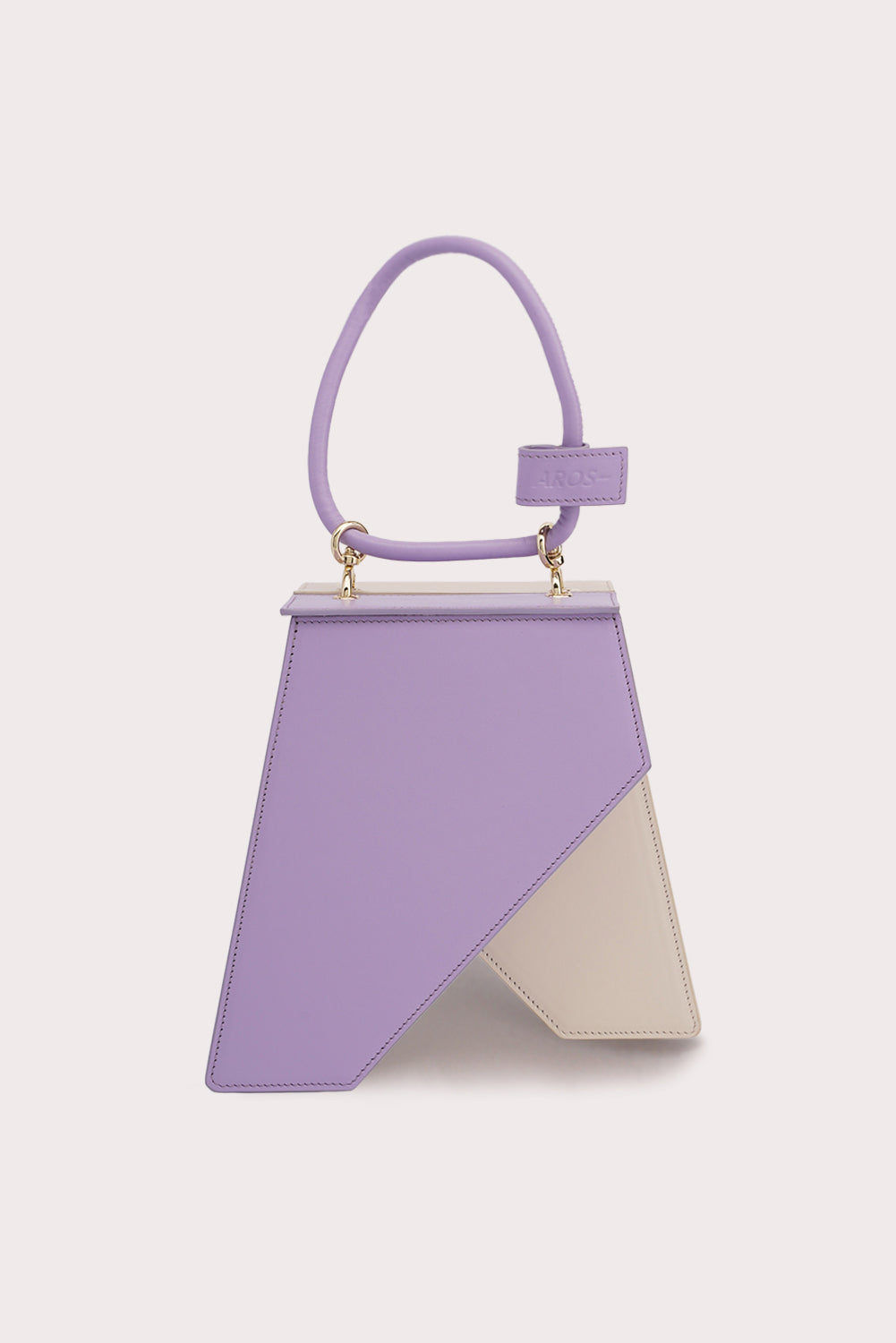 Cruella Trapezoid Tapo Bag in Lilac and White - Aros