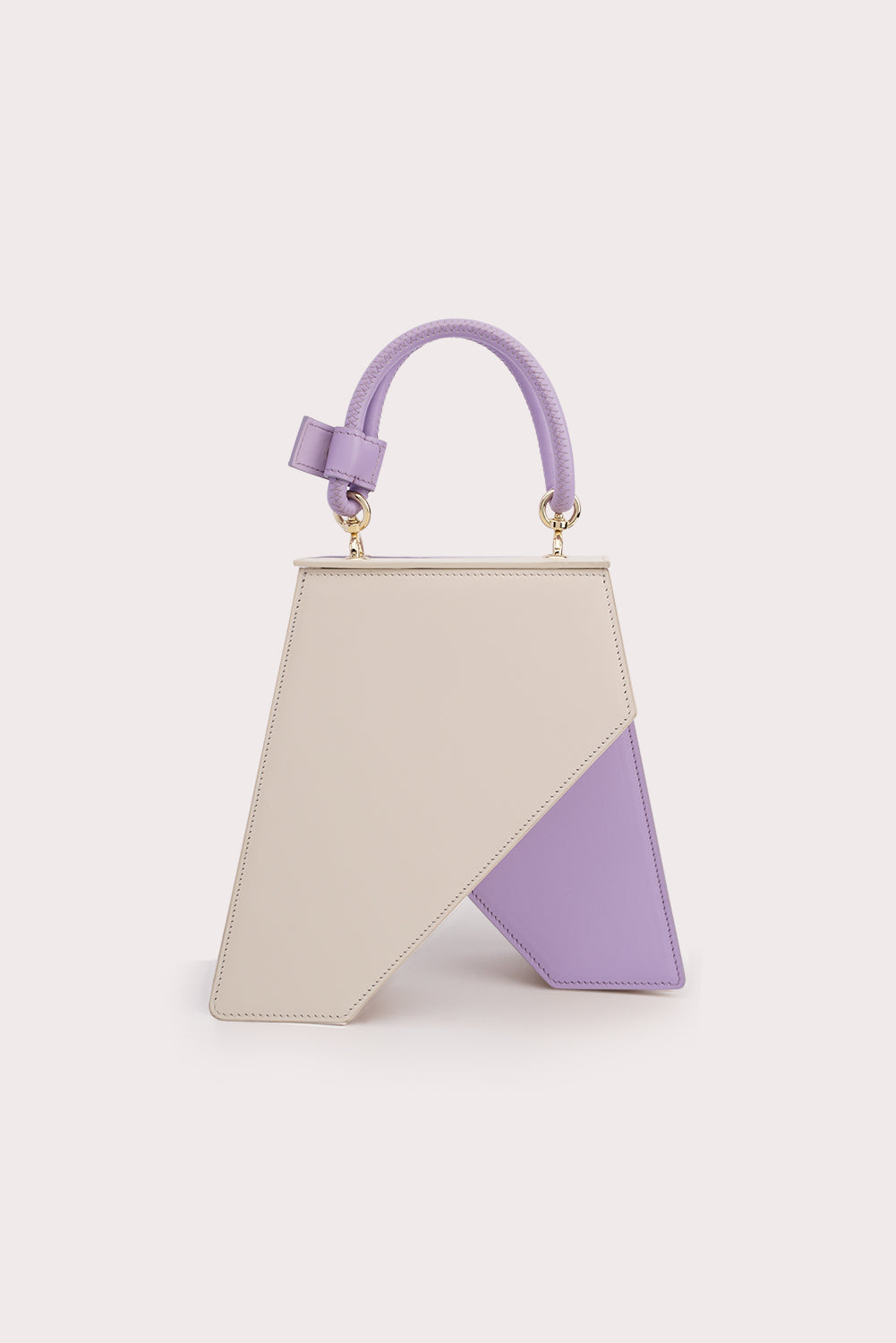 Cruella Trapezoid Tapo Bag in Lilac and White - Aros