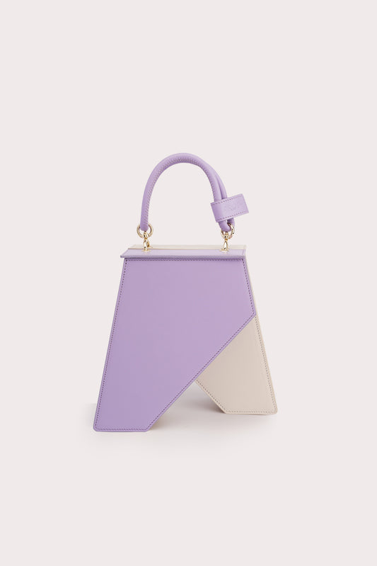 Cruella Trapezoid Tapo Bag in Lilac and White - Aros