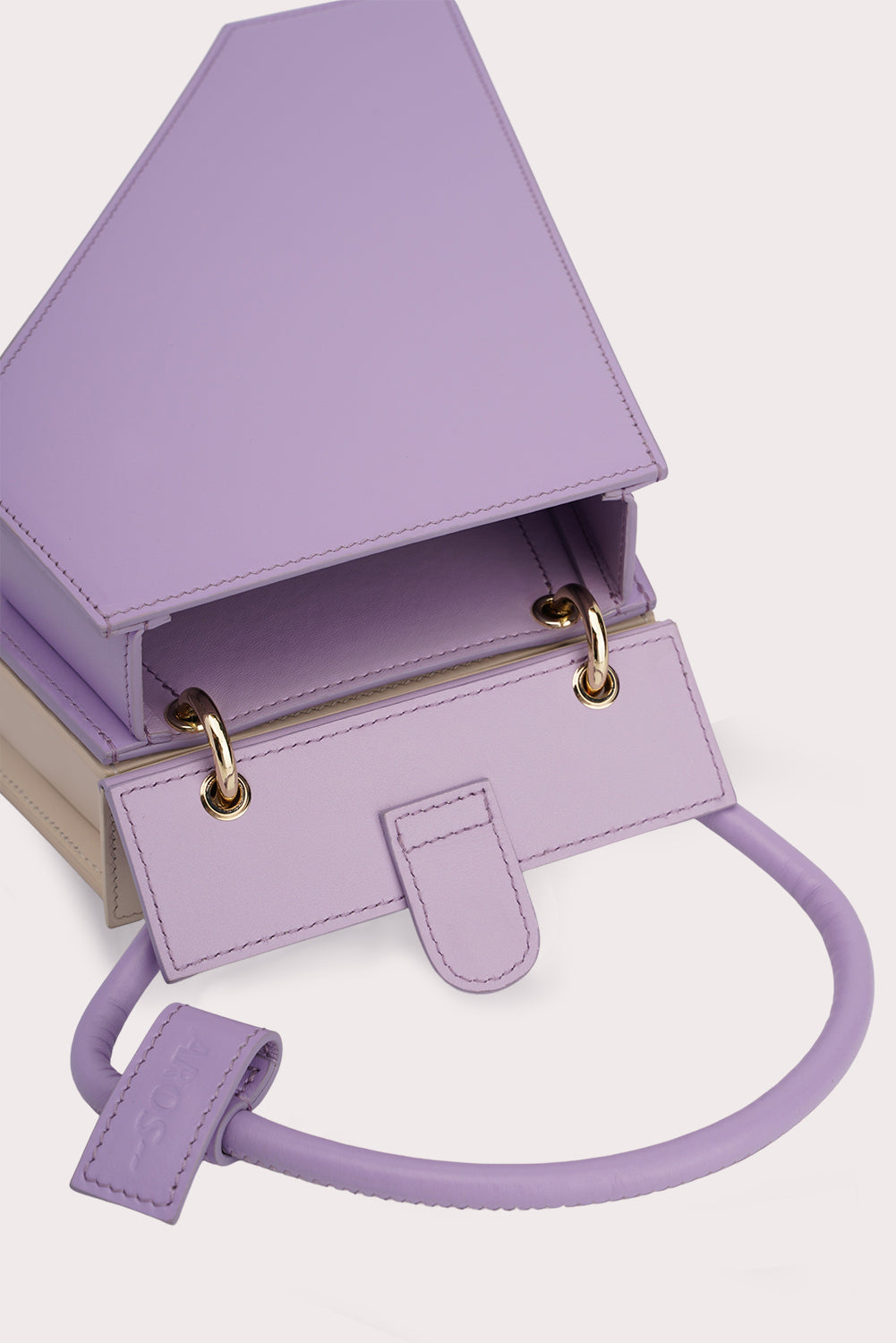 Cruella Trapezoid Tapo Bag in Lilac and White - Aros