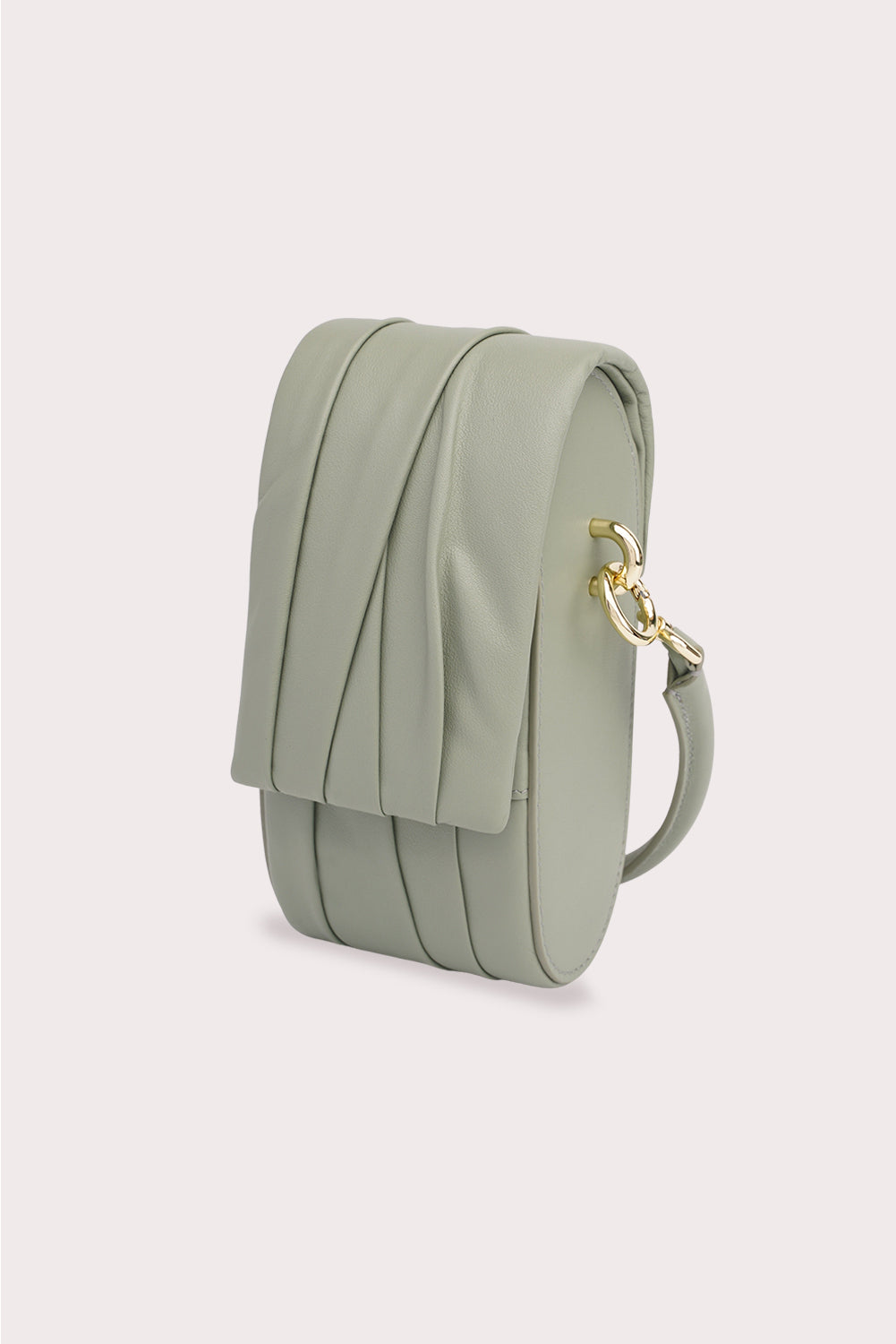 Curved Handle Mini Dundee Bag in Matcha Green - Aros