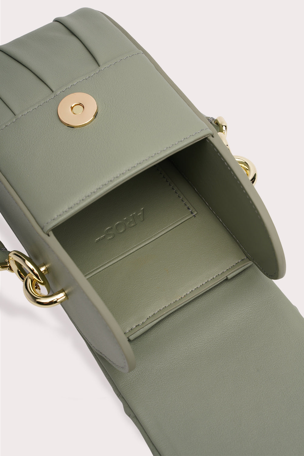 Curved Handle Mini Dundee Bag in Matcha Green - Aros