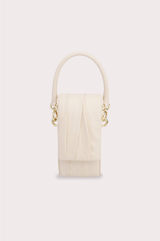 Curved Handle Mini Dundee Bag in Creamy White - Aros