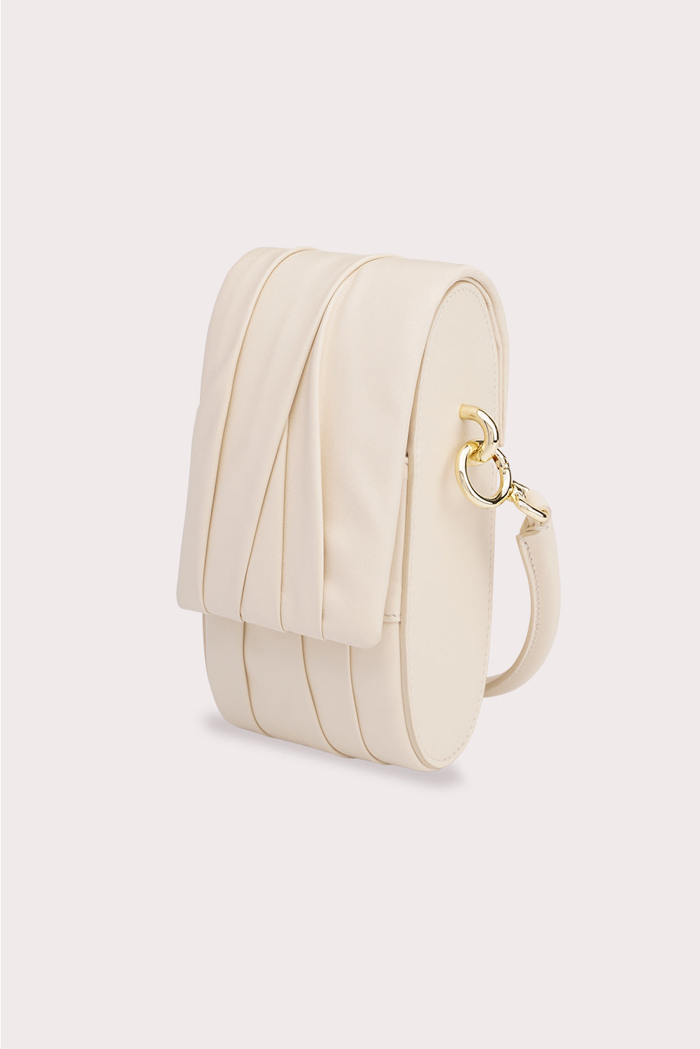 Curved Handle Mini Dundee Bag in Creamy White - Aros